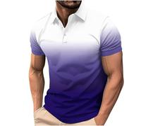 Générique Polo Homme Manche Courte, Chemises pour Hommes à Manches Courtes, col boutonné, dégradé, habillées, décontractées, pour Le Travail et l'été