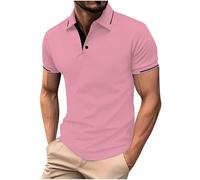 Générique Poloshirt Homme Polo Été T-Shirts Manches Courtes Doux Léger Teeshirt Mode Fincut Tshirt Golf Travail Tee Shirt Extensible Quotidien Vêtements Commandes en Cours 02 Rose 3XL