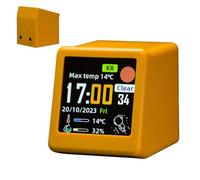 Générique Portable Digital Clock, Modern Weather Monitor, 3.94x2.36 inches LCD Screen with Sensor, Smart ABS Desktop Display, Compact WiFi Station with Sleek Style, Indoor Device for Bedside Office