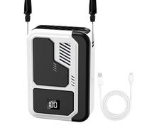Générique Portable Waist Fan, Compact Belt Clip, 4.33x3.07in Digital Display Air Cooler, 3 Adjustable Wind Speeds, USB Rechargeable Battery for Camping, Hiking, Fishing, Beach, Gym, Travel