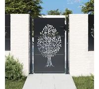 Générique Portail Jardin Anthracite 100x150 cm Acier Galvanisé Découpe Laser avec Serrure - Portillon Clôture Extérieur pour Jardin Terrasse Balcon Entrée Cour