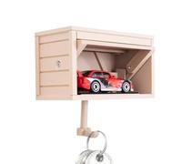 Générique Porte e Garage Voiture 3D avec Porte Ouvrable, Porte Clef Mural, Support Accroche Clef Drole Decoration Murale pour Entrée (sans Voiture)