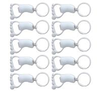 Générique Porte-clés Ouvre-bouteille Lot de 10 en Métal Argenté Forme de Pied Résistant et Compact , Présent pour Enterrement de Vie de Garçon
