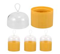Générique Porte-éponge Cosmétique Jaune en PP 4 Pièces, Support Pratique pour Séchage et Rangement, Design Créatif pour Usage Quotidien en Famille