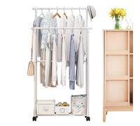 Générique Porte-manteau - Porte-manteau Sur Roulettes | Double Portant À Vêtements | Tringle À Vêtements Multifonction | Cintre En Métal Avec Roulettes | Organisateurs D'armoire Et De Rangement