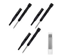 Générique Porte-mines haute précision 3 pièces avec 12, Black | Pointe métallique de 2, 8 mm avec 12 recharges pour le travail du bois et les projets, marquage précis de haute