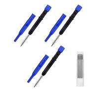 Générique Porte-mines haute précision 3 pièces avec 12, Blue | Pointe métallique de 2, 8 mm avec 12 recharges pour le travail du bois et les projets, marquage précis de haute