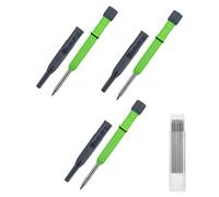 Générique Porte-mines haute précision 3 pièces avec 12, Gray green | Pointe métallique de 2, 8 mm avec 12 recharges pour le travail du bois et les projets, marquage précis de haute