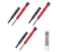 Générique Porte-mines haute précision 3 pièces avec 12, Gray red | Pointe métallique de 2, 8 mm avec 12 recharges pour le travail du bois et les projets, marquage précis de haute