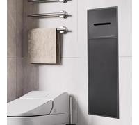 Générique Porte-Papier Toilette et Brosse encastrés Modernes - Distributeur intégré en Acier Inoxydable avec paroi de Douche Grise pour Une décoration de Salle de Bain élégante et Peu encombrante