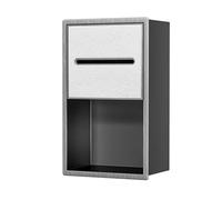 Générique Porte-Papier Toilette Mural en Acier Inoxydable avec étagère et Niche de Rangement encastrée, Design élégant Gris et Blanc, Organisateur de Salle de Bain Peu encombrant, 20 x 33 x 12,5 cm