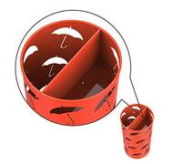 Générique Porte-Parapluie Rond en métal, Support autoportant pour entrée, Porte-Parapluie pour Cannes et bâtons de Marche (Orange)