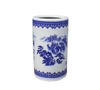 Générique Porte-parapluies en céramique, Vase à Fleurs en Porcelaine Bleu et Blanc,D,45 * 27cm/17.7 * 10.6in