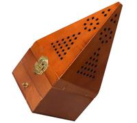 Générique Porte-Parfum Pyramide en Bois Vintage, Brûleur de Parfum Créatif pour Purifier L'air et Décorer L'intérieur Style Unique