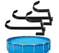 Générique Porte-perche piscine - 2 Pièces Support Métallique Réglable - Crochet De Piscine Avec Deux Niveaux - pour ranger tuyau, râteau, épuisette, brosse, skimmer et serviette