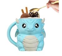 Générique Porte-pin de crème glacée avec poignée, Tasse forme dragon avec cuillère, Gobelet Réutilisable en Impression 3D pour Glace, Pour dessert estival, snack, fête, maison, extérieur