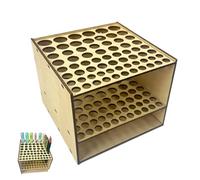 Générique Porte-pinceau pour artiste, porte-pinceau d'art | Porte-pinceau d'artiste en bois à 67 trous,Rangement carré pour pinceaux, organisateur de fournitures artistiques pour stylos, pinceaux