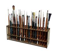Générique Porte Pinceaux Peinture, Rangement Peinture, 25x10x7cm, Support En Bois Pour Pince-aux, Peut Contenir 67 Pinceaux À La Verticale,Organisateur De Pi-nceaux Aquarelle De Bureau