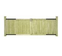 Générique Portillons de Jardin 2 pcs Bois de pin imprégné 300x100 cm,Quincaillerie,Clôtures & barrières,Portillons,Vert,38.5 KG,45339