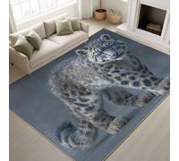 Générique Portrait Animal Tapis Antidérapant Tapiss de Salon 60 x 90 cm Fantaisie,Bébé Léopard Tapis de décoration Résistant, Moquette à Poil Ras Doux pour Chambre Salon et Bureau