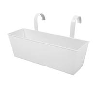 Générique Pot de Fleur Suspendu Fer Accroché avec Crochet Détachable Drainage pour Plantes Adapté à Décoration Extérieure Porch Entrée Clôture, Blanc Grand