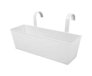 Générique Pot de Fleur Suspendu Fer Accroché avec Crochet Détachable Drainage pour Plantes Adapté à Décoration Extérieure Porch Entrée Clôture, Blanc Grand