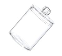 Générique Pot de rangement cylindrique transparent avec couvercle, boîte de rangement et boules de coton, organisateur anti-poussière en plastique