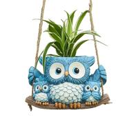 Générique Pot en Forme de Chouette pour d'Intérieur - Plantier Suspendu d'Intérieur et d'Extérieur - Hibou en Résine avec Drainage pour Décoration de Balcon Jardin Terrasse Extérieur
