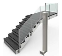 Générique Poteaux de Garde-Corps en Acier Inoxydable et Verre pour escaliers - Système de Balustrade Moderne à Fixation latérale avec kit d'installation Complet (Poteau d'extrémité Gauche de 70 cm) -