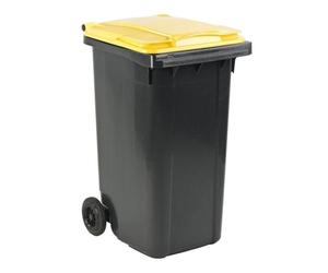Générique Poubelle 240L Gris avec couvercle jaune