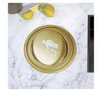 Générique Poubelle de Cuisine encastrable, en Acier Inoxydable 304 avec Couvercle à charnière intégré, Cache-Poubelle Rond encastré pour Placard/Cuisine (doré, Ouverture de 18-19 cm/7-7,5 po