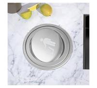 Générique Poubelle de Cuisine encastrée sur Plan de Travail, en Acier Inoxydable 304 avec Couvercle à charnière intégré, Cache-Poubelle Rond encastré pour Placard/Cuisine (Argent, Ouverture