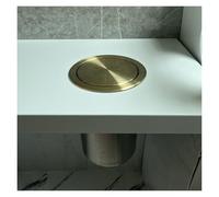 Générique Poubelle de Cuisine Ronde en Acier Inoxydable avec Couvercle à charnière, Poubelle encastrée pour Plan de Travail, Poubelle de Cuisine intégrée (Or brossé, 12 L/3,2 Gal)