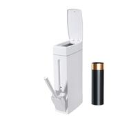 Générique Poubelle de salle de bain avec brosse de toilette, sacs à ordures, poubelle en plastique de type presse, poubelle rectangulaire étroite pour seau de cuisine et de toilette