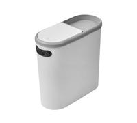 Générique Poubelle De Salle De Bain Fine 10 L, Poubelle À Couvercle, Slim Bathroom Bin Pour Chambre À Coucher, Toilettes, Salle De Bain, Fine Pour Dortoir, Chambre À Coucher, Bureau,De