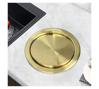 Générique Poubelle encastrable Ronde en Acier Inoxydable avec Couvercle à charnière intégré, goulotte à déchets intégrée, pour Cuisine (dorée, Ouverture de 19,5 à 22 cm).