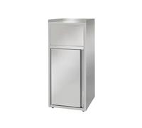 Générique Poubelle Snack Inox Professionnelle 60L - Ouverture Frontale - Acier Inoxydable - Fast Food, Restaurant, Collectivité - 500x530x1200 mm