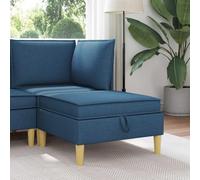 Générique Pouf de Rangement Moderne en Tissu Bleu, Carré avec Siège et Espace Caché, Cadre en Bois pour Salon, Coussin en Mousse Confortable pour Repose-Pieds ou Table d'Appoint