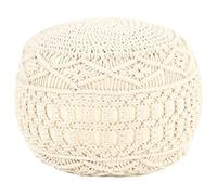 Générique Pouf macramé Fait Main 45x30 cm en Coton tressé, Repose-Pied Confortable avec Rembourrage en Mousse EPS pour décoration intérieure
