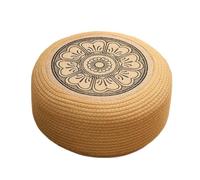 Générique Pouf Rond en Rotin Tressé avec Coussin Confortable pour Intérieur