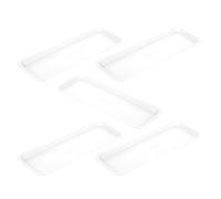 Générique PP Blanches Lot de 5 pour Plantes, Soucoupes Rectangulaires | Plateau de Pot de Fleurs, Bac Récupérateur D'eau pour Jardinière, Usage Intérieur sur Table