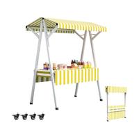 Générique Présentoir de Rangement à Plusieurs Niveaux, étagère de Rangement, Chariot de Restauration ambulant Pliable et Mobile, kiosque métallique léger sur Roues, présentoir extérieur pour vendeurs