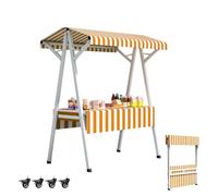 Générique Présentoir de Rangement à Plusieurs Niveaux, étagère de Rangement, Chariot de Restauration ambulant Pliable et Mobile, kiosque métallique léger sur Roues, présentoir extérieur pour vendeurs