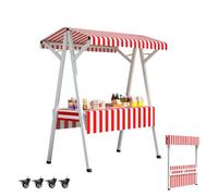 Générique Présentoir de Rangement à Plusieurs Niveaux, étagère de Rangement, Chariot de Restauration ambulant Pliable et Mobile, kiosque métallique léger sur Roues, présentoir extérieur pour vendeurs