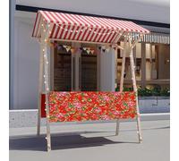 Générique Présentoir de Rangement à Plusieurs Niveaux, étagère Pliable en Bois pour étal de marché, Stand de Vente Portable pour extérieur, marché de producteurs, Chariot à Fleurs, Blanc, 120 cm/47,2