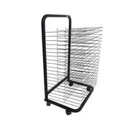 Générique Présentoir Mobile Pliable pour expositions, étagère publicitaire autoportante, séchoir à Tableaux en métal avec roulettes, 25 étagères, présentoir Mobile pour p