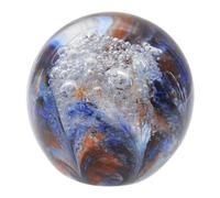 Générique Presse Papier Sulfure Boule en Verre de 9cm Décoration Bureau étagère Couleur Bleu Brun Blanc