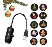 Générique Projecteur LED Noël,Décoration Intérieure USB avec 10 Motifs | Décoration Saisonnière pour Action de Grâce Anniversaire | Bureaux, Bureau, Maison, école, Appartement