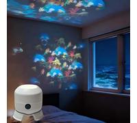 Générique Projecteur LED Rotatif Dynamique Projection Lumineuse Colorée à 360° Motifs Dynamiques Flocons de Neige/Noël/Océan Projecteur USB à Intensité Variable pour Enfants Chambre à Coucher (Ocean)