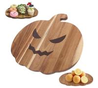 Générique Pumpkin Cutting Board, Double-Sided Wooden Pumpkin Ghosts Board